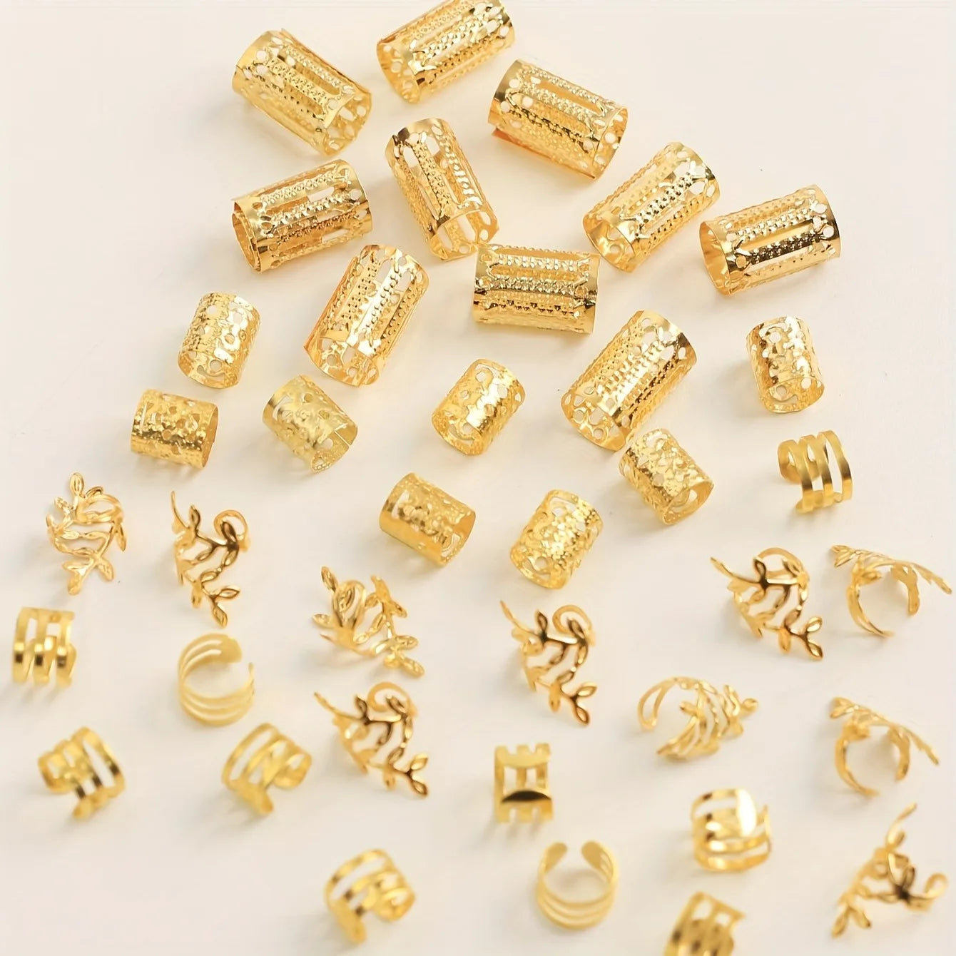 40Pieces Hollowed Out Hair Rings  (Can also be used as Ear Cuffs)