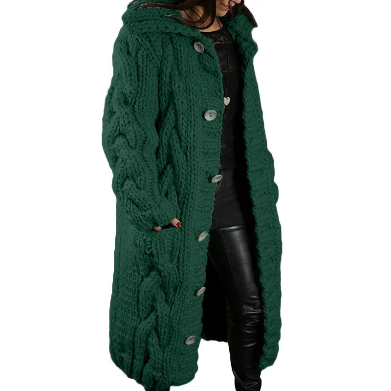 15 Colors, Oversized S-5XL Women Loose Knitted Sweaters, Thick Long Sleeve, Pocket, Buttons