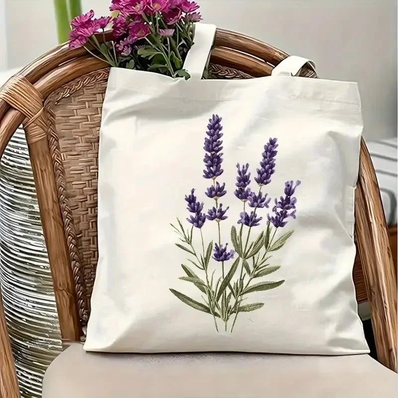 Gift Bag, Wildflowers Canvas Shoulder Bag, Handbag, Shopping Bag, Gift Bag