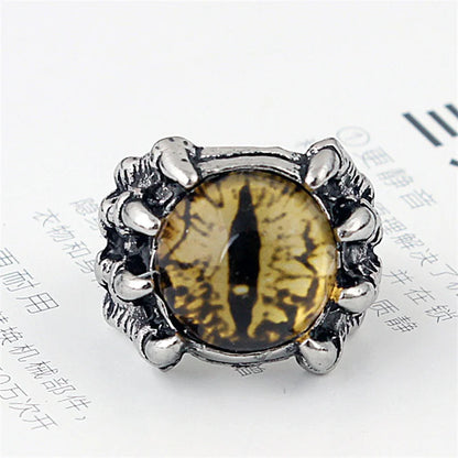 Retro Gothic Unisex Punk Rings, Evil Eye in Dragon Claw. 5 colors