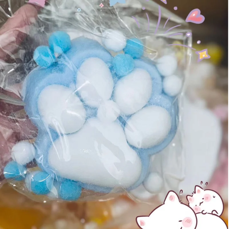 Giant Cat Paw Squishies Ultra Soft Taba in 4 colors, Large 5 in by 5 in and 1 inch tall