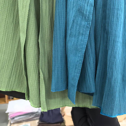 Bohemian Midi Skirt, High Waisted, Solid Colors, Casual with Side Slit, 3 Colors