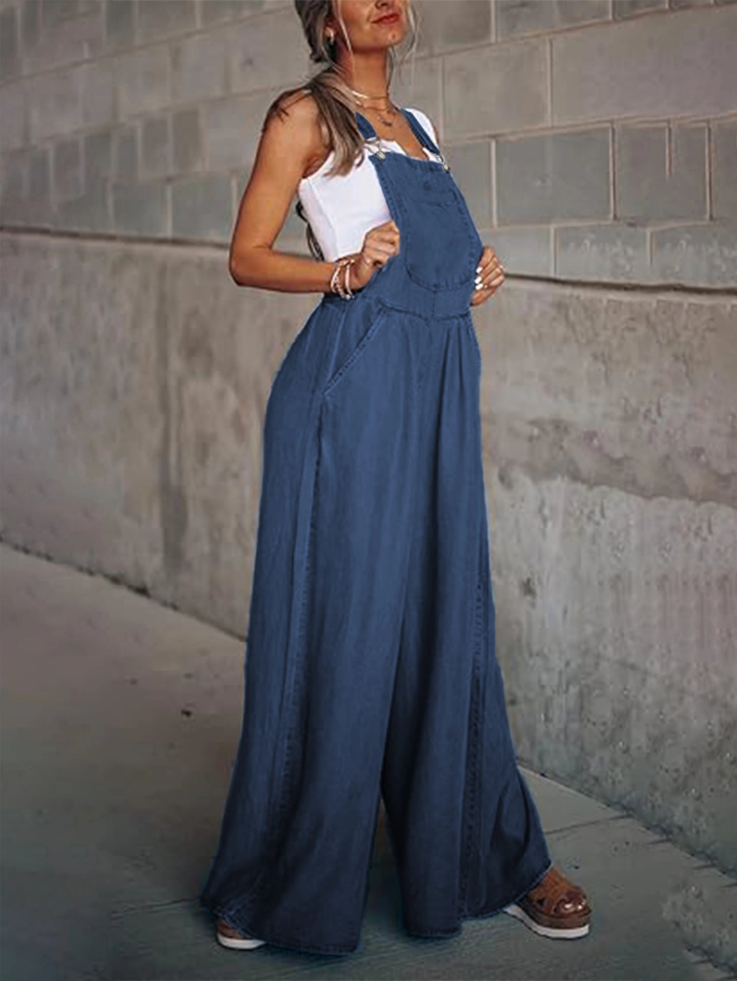 Sizes to  2XXL Women's Denim Overalls Wide-leg  Suspenders, Trendy Comfort