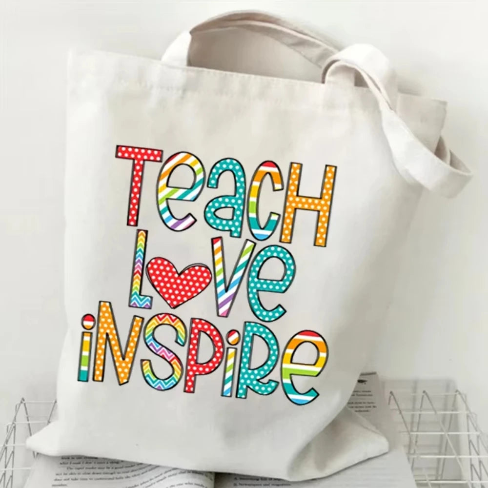 Teacher's Day Gift BAG!! Teacher Print Canvas Tote Bag!!  MAKE THE BAG THE GIFT OR THE GIFT BAG!!