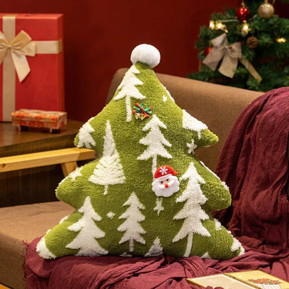 Christmas Tree Stuffed Throw Pillow or  Square, Tree Printed Pillows