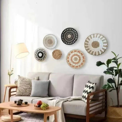 Boho Hand Woven Wall Basket Hanging, Decorative, Rustic, and unique in any room