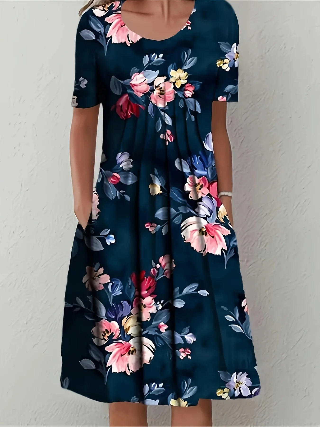 Plus Size to 4XL Loose Casual Dress with Pockets 5 Different Colors and Designs