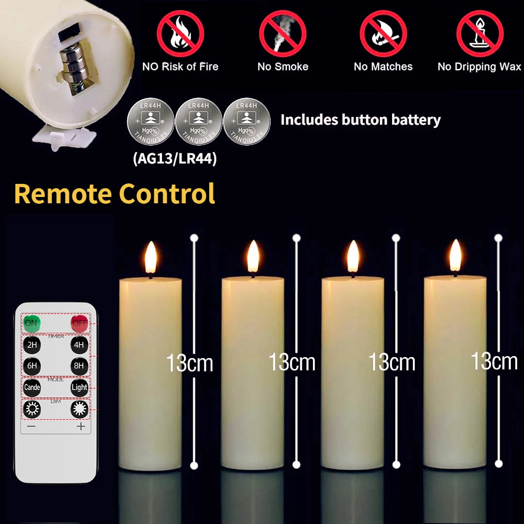 Remote Control LED Pillar Candles With Battery Electronic Candle Lights (Bulk orders up to 160 available)
