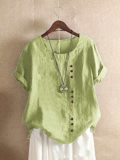 Sizes to 5XL Cotton Linen Vintage T-shirt Casual Loose Long Shirts with rolled sleeves.