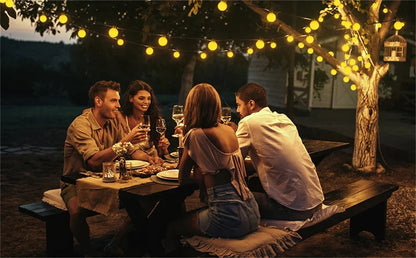 Frosted Globe Solar String Lights 100 LED IP65 Outdoor Fairy Lights