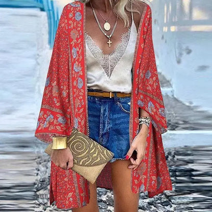 Women's Boho Blouse Cardigan Top, Casual Cover-Up in 12 designs