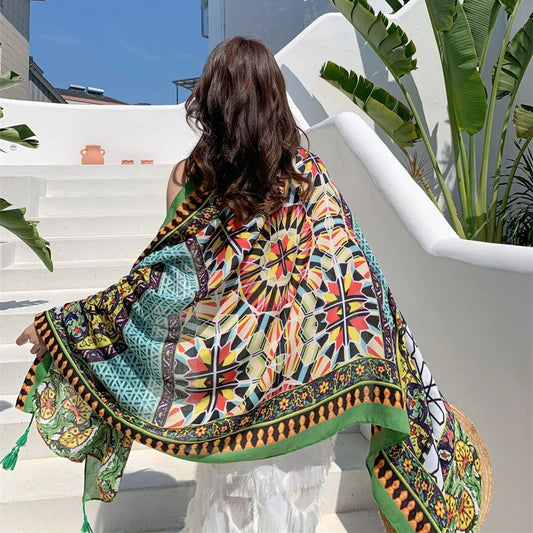 90x180cm 9 Styles Print Bohemian Sarong Wrap Long Scarf