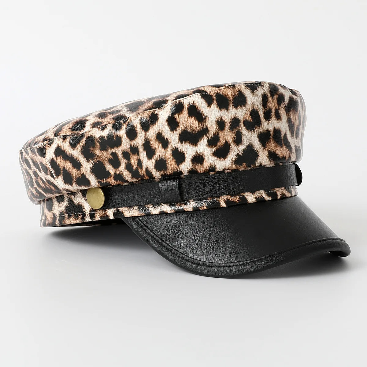 Vintage leopard print Berets, Flat Salior Hat
