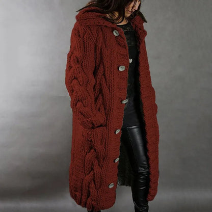 Cable Knit Turn Down Collar Cardigan in 9 Colors