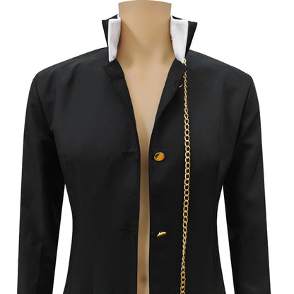 JoJo's Bizarre Adventure Jotaro Kujo Cosplay Costume Black Coat Jacket