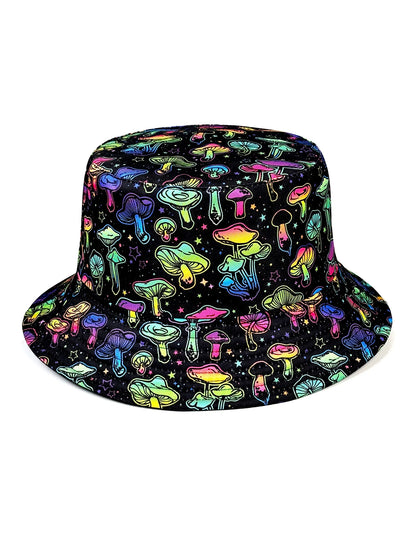 Perfect Reversible Dreamy Colorful Mushroom Bucket Hat