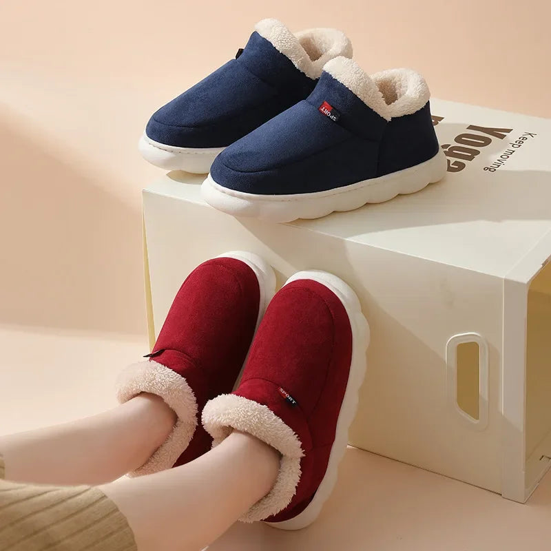 Casual House Shoes For  Indoors or Outdoors, Warm Cotton Plush Padded Slippers