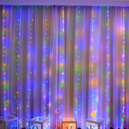 11 Colors of 3/6M USB LED Curtain 8 Modes Remote Control String Lights  Fairy Garland Lights