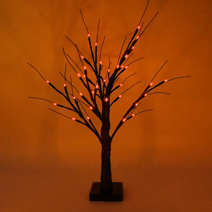 Halloween LED Birch Tree Light for Small Decorations.  Great to dis[play children's handmade Halloween items