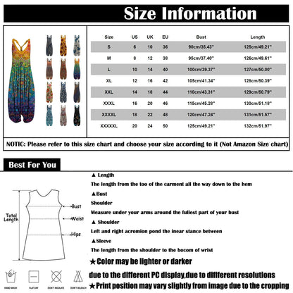 Small to 5XL Sleeveless Jumpsuit Loose Casual Several patterns to choose from