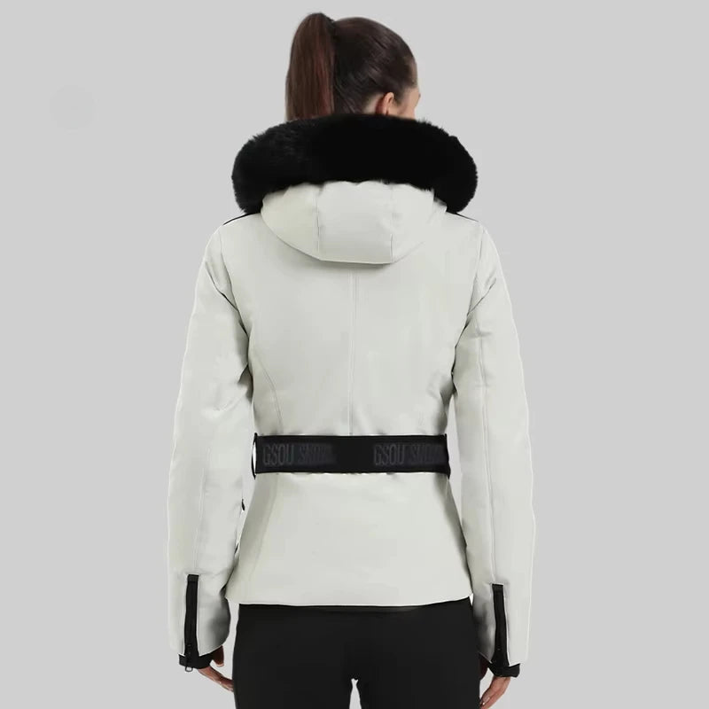 Warm Windproof Hooded Ski Jacket in 8 colors, including Black and White Houndstooth. Ski Pants Sold Separately