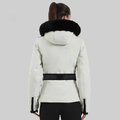 Warm Windproof Hooded Ski Jacket in 8 colors, including Black and White Houndstooth. Ski Pants Sold Separately