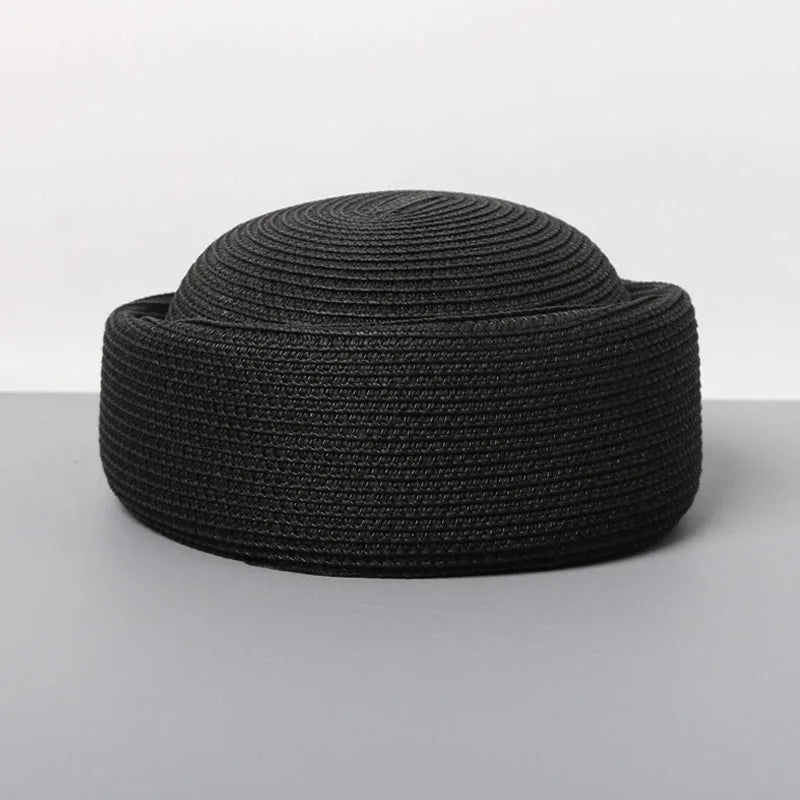 Straw Pillbox Hat  in 4 colors