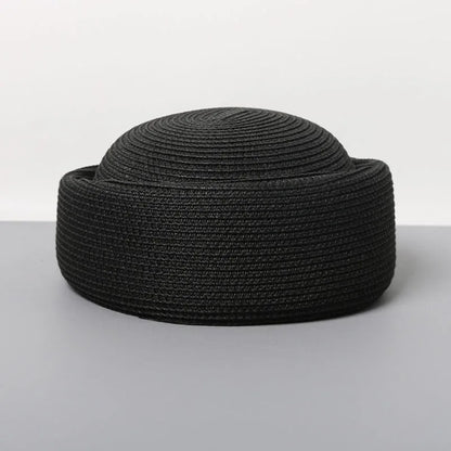 Straw Pillbox Hat  in 4 colors