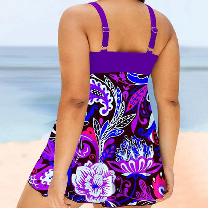 Sizes to 5XL  Printed Swimsuit, Conservative Underwire, Tops for Large Busted Women, also includes Swimsuit Bottoms