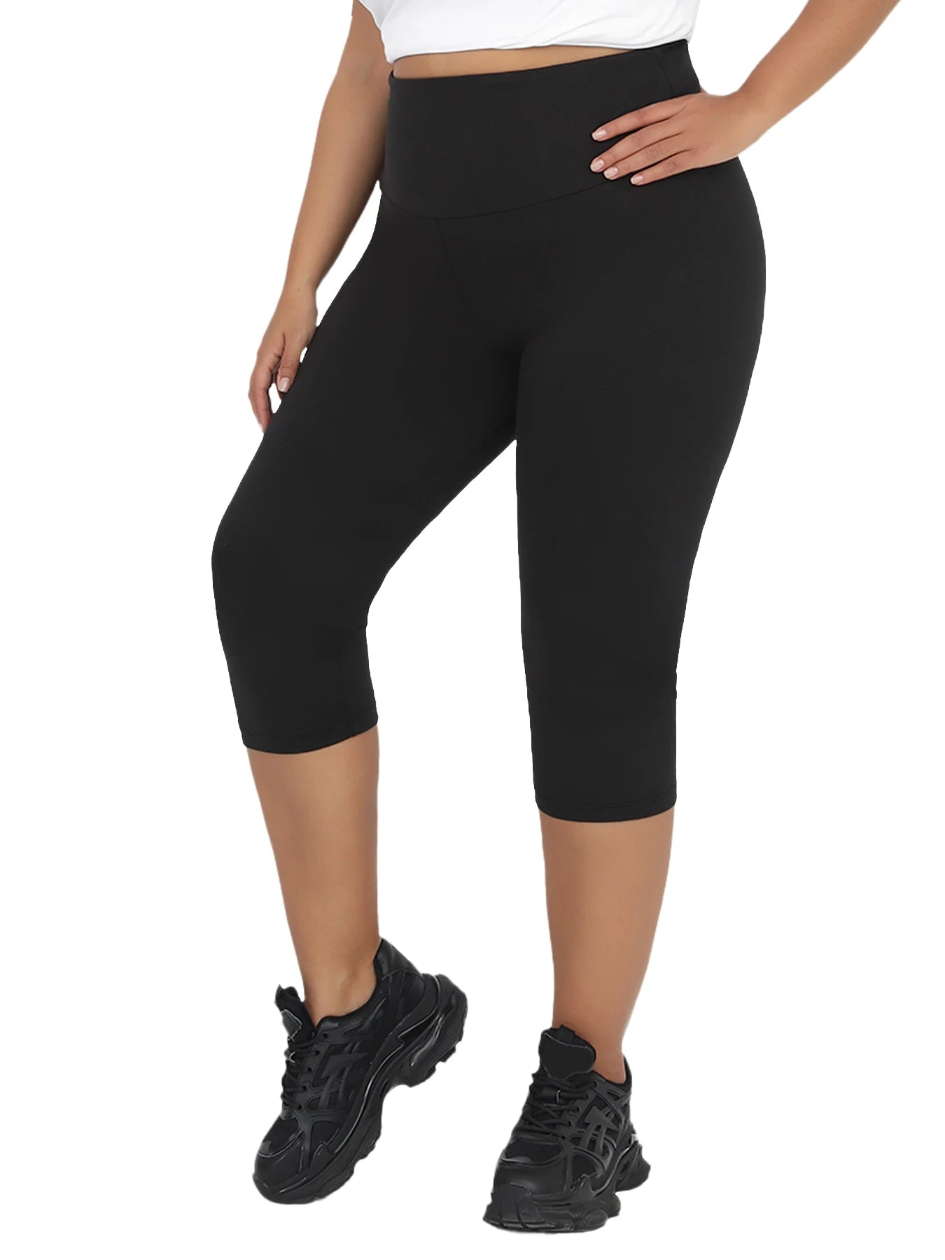 Plus Size to 4XL in 5 Colors Leggings, Super soft, High Waisted Tummy Control , Yoga Capri Pants