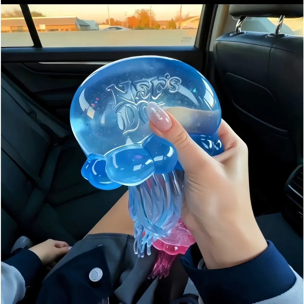Nee Doh Jellyfish  Squishy Fidget Toy, Water Sensory Soft Jelly Squeeze, Stress Relief  and Hand Exerciser