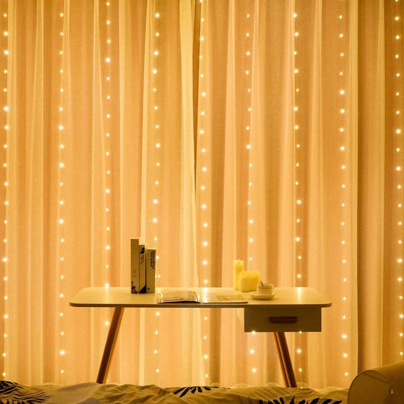 11 Colors of 3/6M USB LED Curtain 8 Modes Remote Control String Lights  Fairy Garland Lights