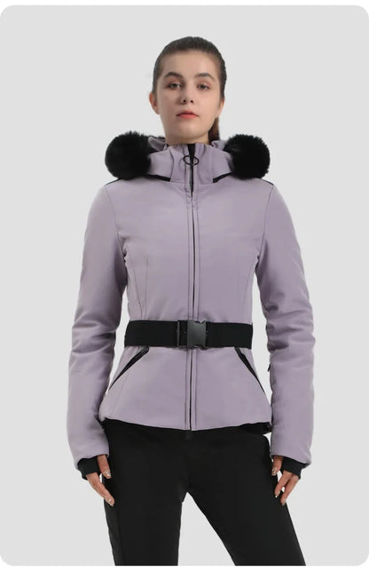 Warm Windproof Hooded Ski Jacket in 8 colors, including Black and White Houndstooth. Ski Pants Sold Separately