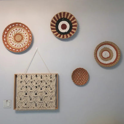 Boho Hand Woven Wall Basket Hanging, Decorative, Rustic, and unique in any room