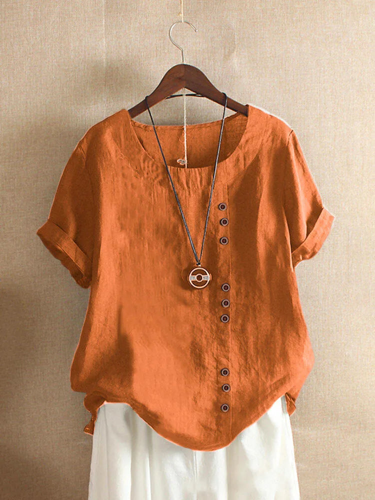 Sizes to 5XL Cotton Linen Vintage T-shirt Casual Loose Long Shirts with rolled sleeves.