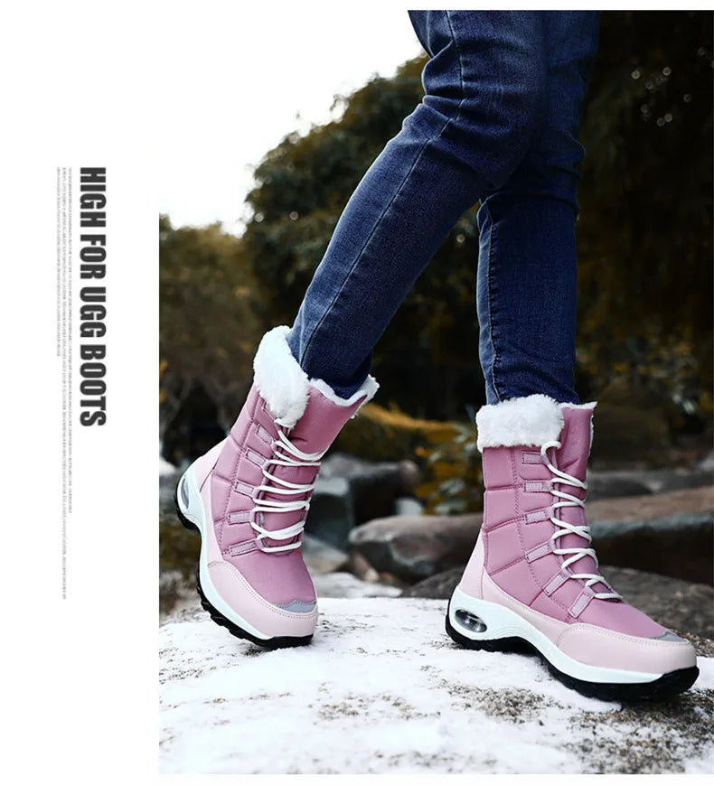 Thicken non-slip warm snow boots, large sizes, cold-resistant, high-top cotton lining