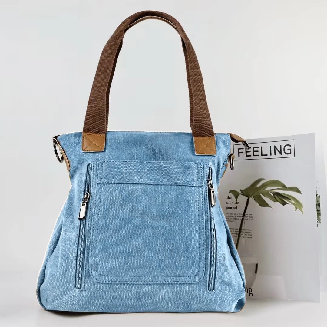 Versatile Handbag Large Capacity Canvas Casual Shoulder Crossbody Bag