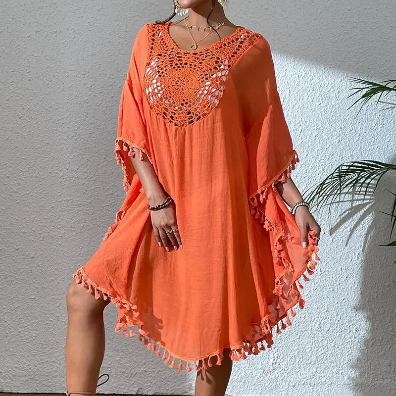 Women's Plus size Bathing Suit Cover Ups Swimsuit Coverups Dress Soft Crochet Bikini Beach Skirt