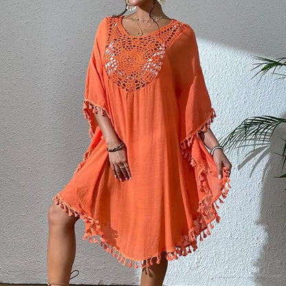 Women's Plus size Bathing Suit Cover Ups Swimsuit Coverups Dress Soft Crochet Bikini Beach Skirt