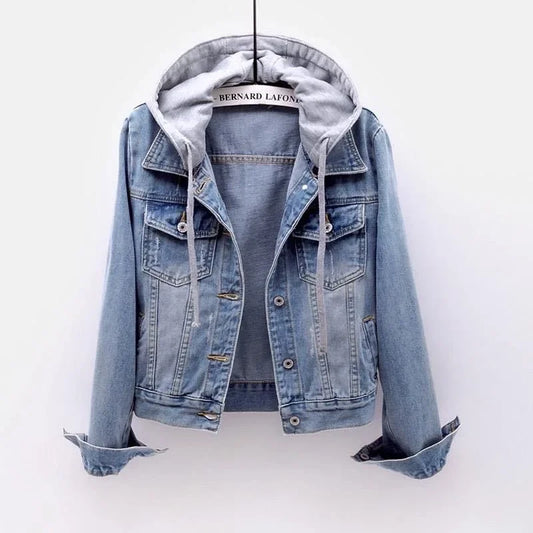 Light or Dark Blue Denim Jacket with Seatsuit Hood