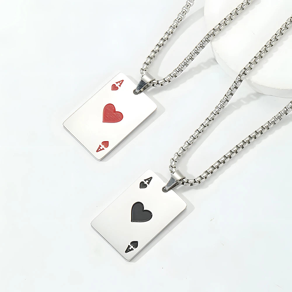 Stainless Steel Poker Card Ace of Spades and Ace of Hearts. Buy Separately or as a pair