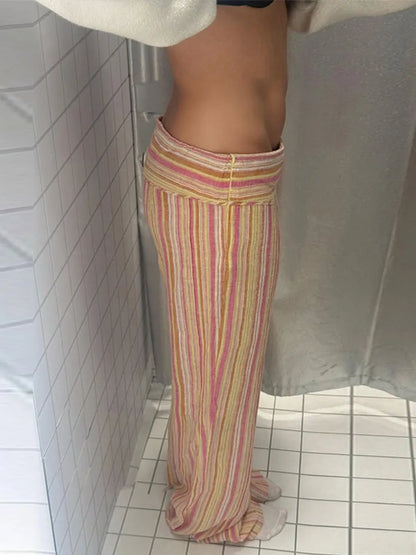 Boho Pallazzo Pants, Adjustable Waist, Wrap Pants, Loose, Floor Length