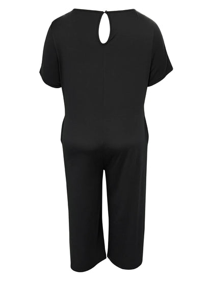 Sizes to 5XL  Jumpsuit, Short Sleeve, U neckline, with pockets. 5 colors