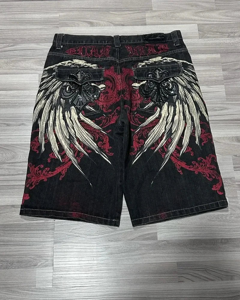 Baggy Denim Vintage Shorts  Casual Knee length