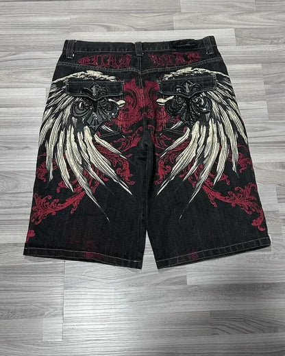 Baggy Denim Vintage Shorts  Casual Knee length
