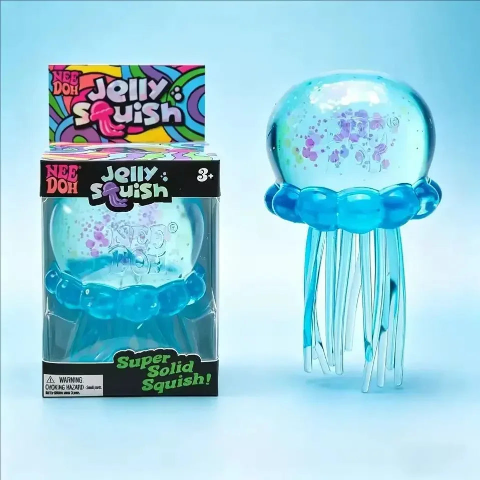 Nee Doh Jellyfish  Squishy Fidget Toy, Water Sensory Soft Jelly Squeeze, Stress Relief  and Hand Exerciser
