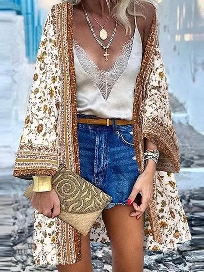 Women's Boho Blouse Cardigan Top, Casual Cover-Up in 12 designs