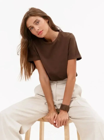 Sizes to 4XL 100% Cotton Women's T-shirt  Basic Short Sleeve Loose Tops Various colors