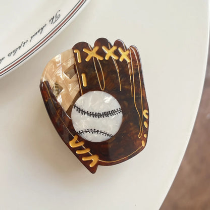 1pc American style baseball hair clip, fun baseball glove grip clip,