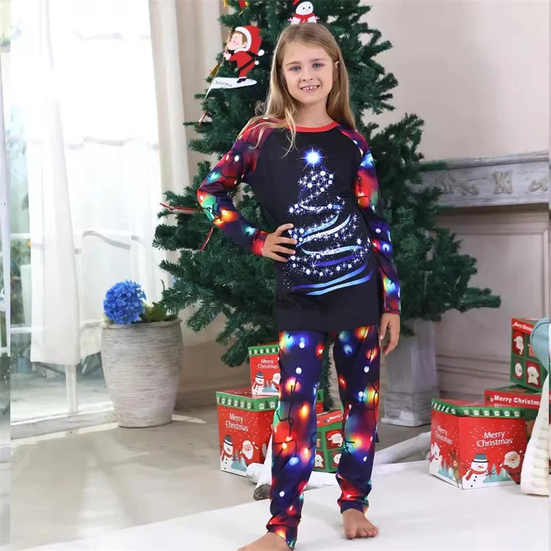 Matching Christmas Family Pajamas Adults Kids Loose Sleepwear Baby Romper